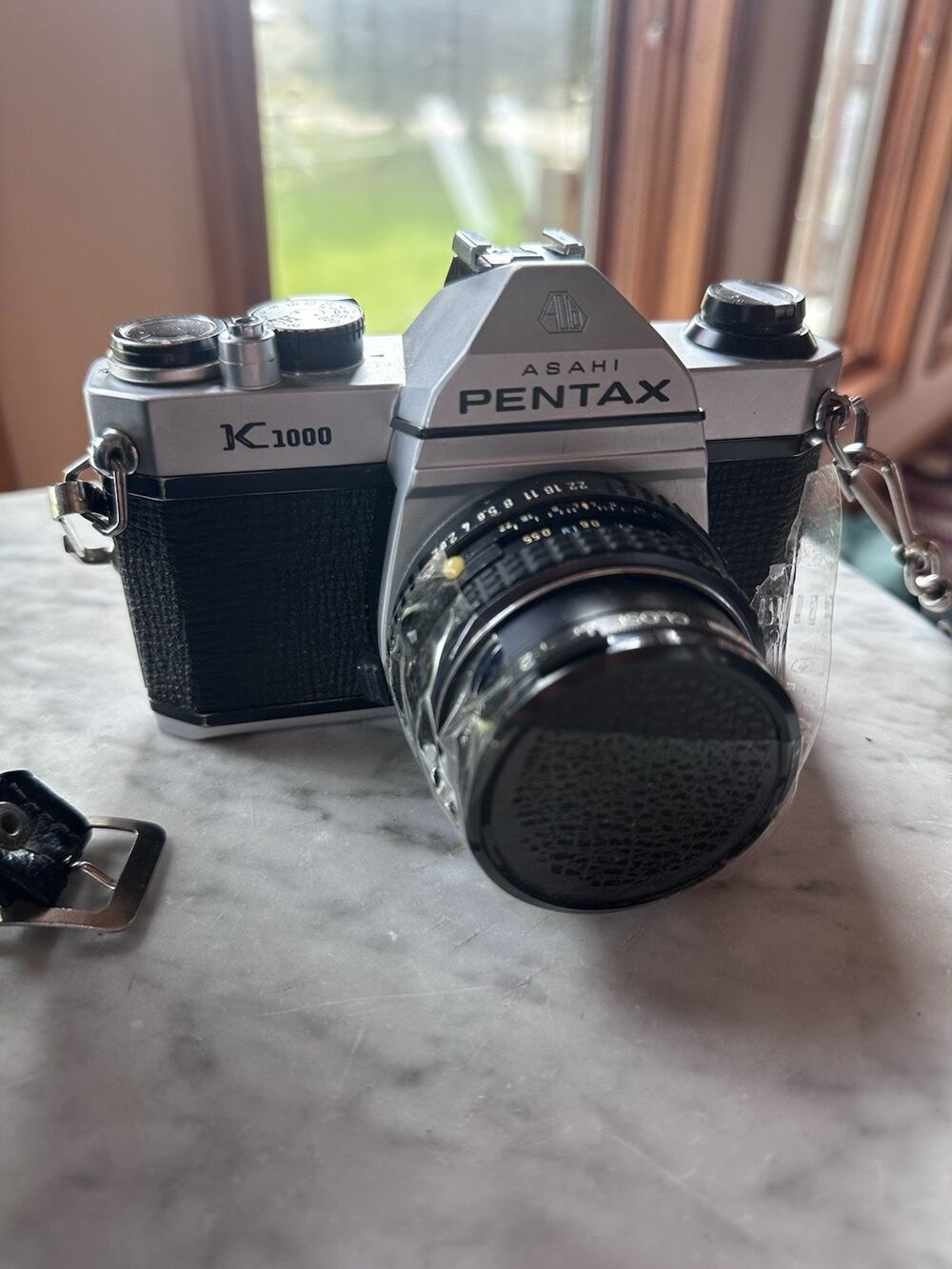 Pentax K1000 35mm SLR Film Camera Kit w/ 50mm & 135mm Lenses Vintage Case Strap